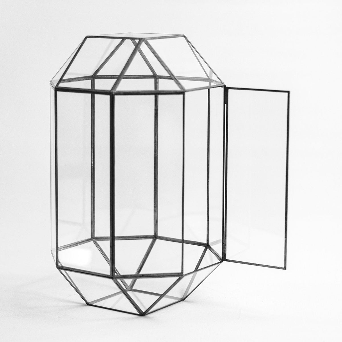 13x8x8" Black Terrarium Containers Geometric Glass Large For Plants Door Garden Succulents Wedding Decor Christmas Gift El Crea Designs