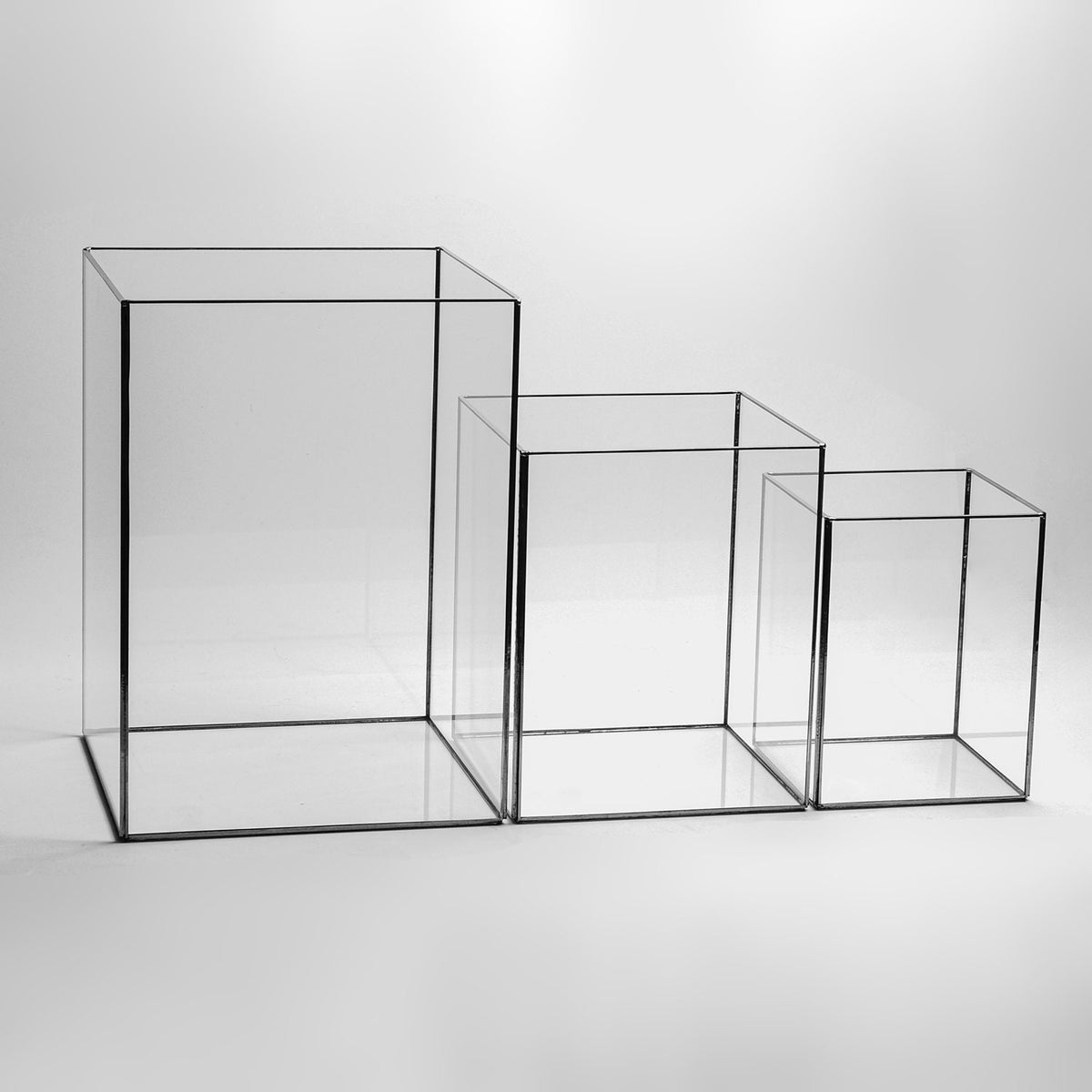 Candle Holder Glass Black Wedding Decor Christmas Gift 3 Pc