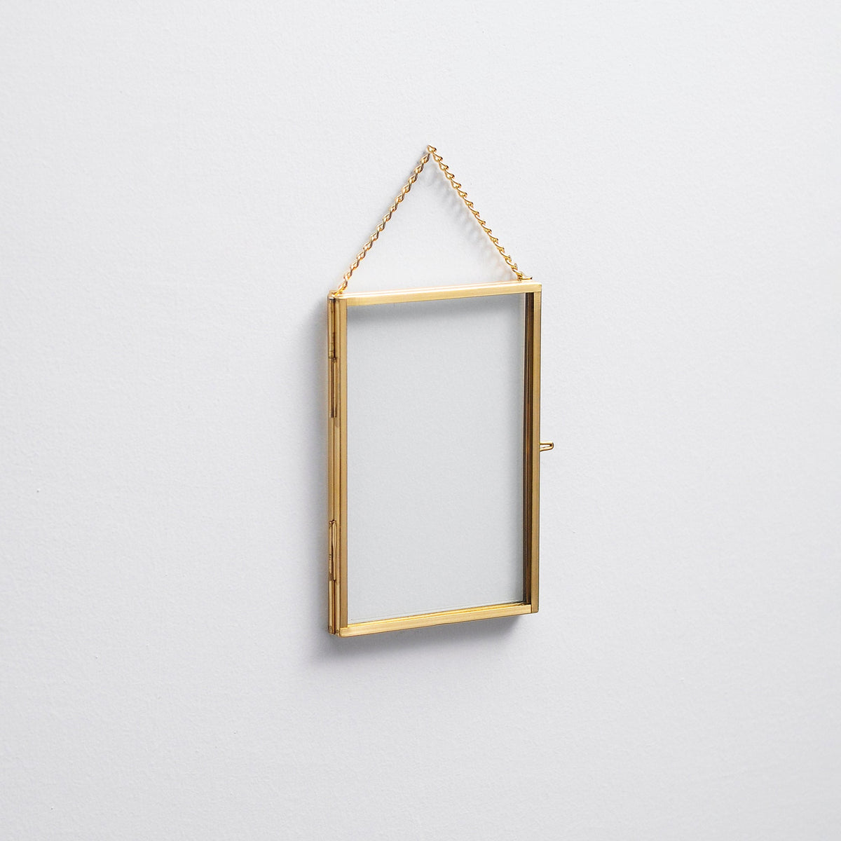 5x3” Floating Glass Frame Brass Gold Wall Hanging Photo Picture Double Bilderrahmen Vertical Pretty Perfect For Pressed Flower Arrangement