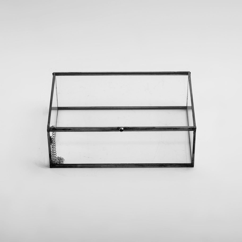 Ring Jewelry Accessories Box Glass Black 6x4x2" Christmas Gift