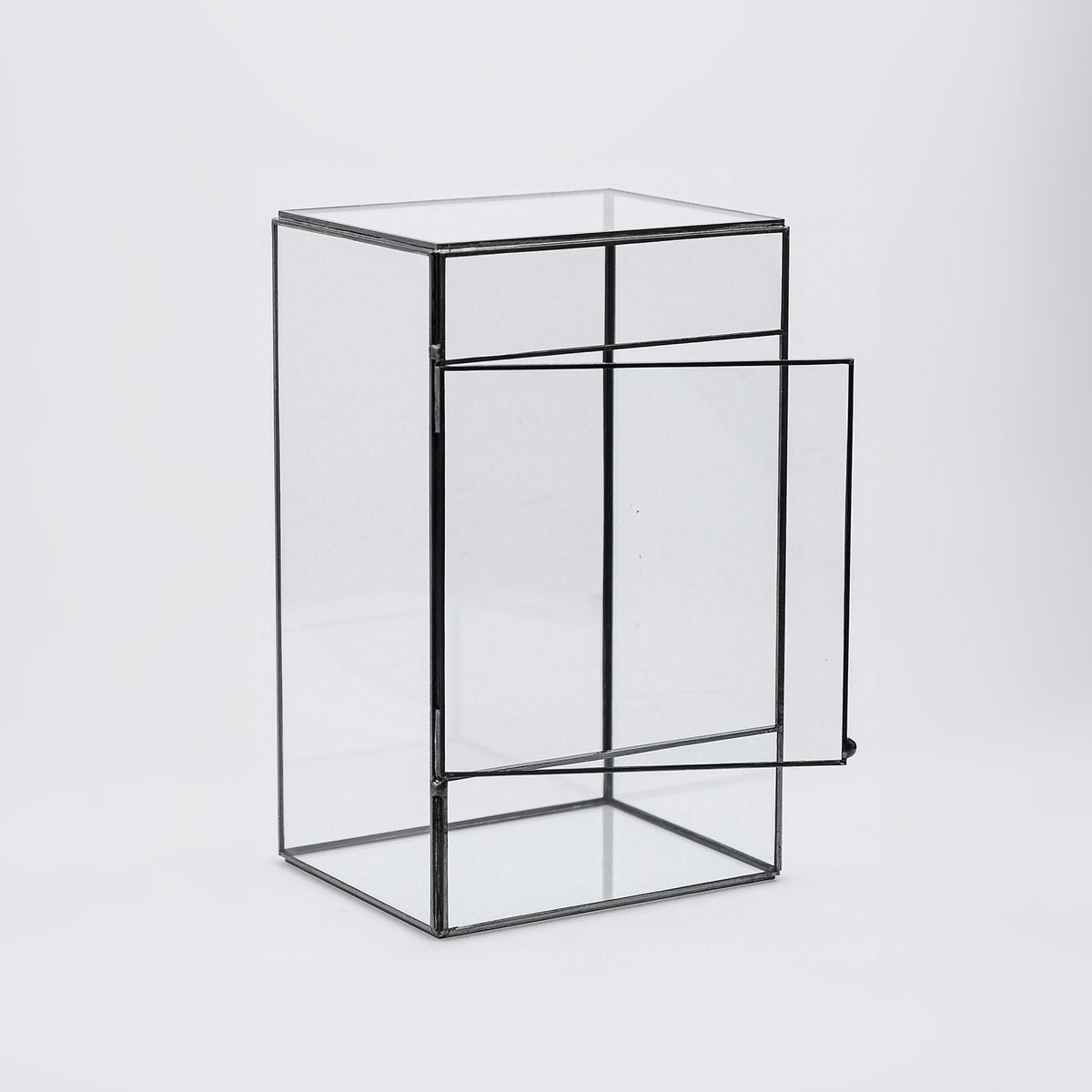 10x6x5" Black Terrarium Containers Geometric Glass Kit Large For Plants Door Garden Succulents Wedding Decor Christmas Gift El Crea Designs
