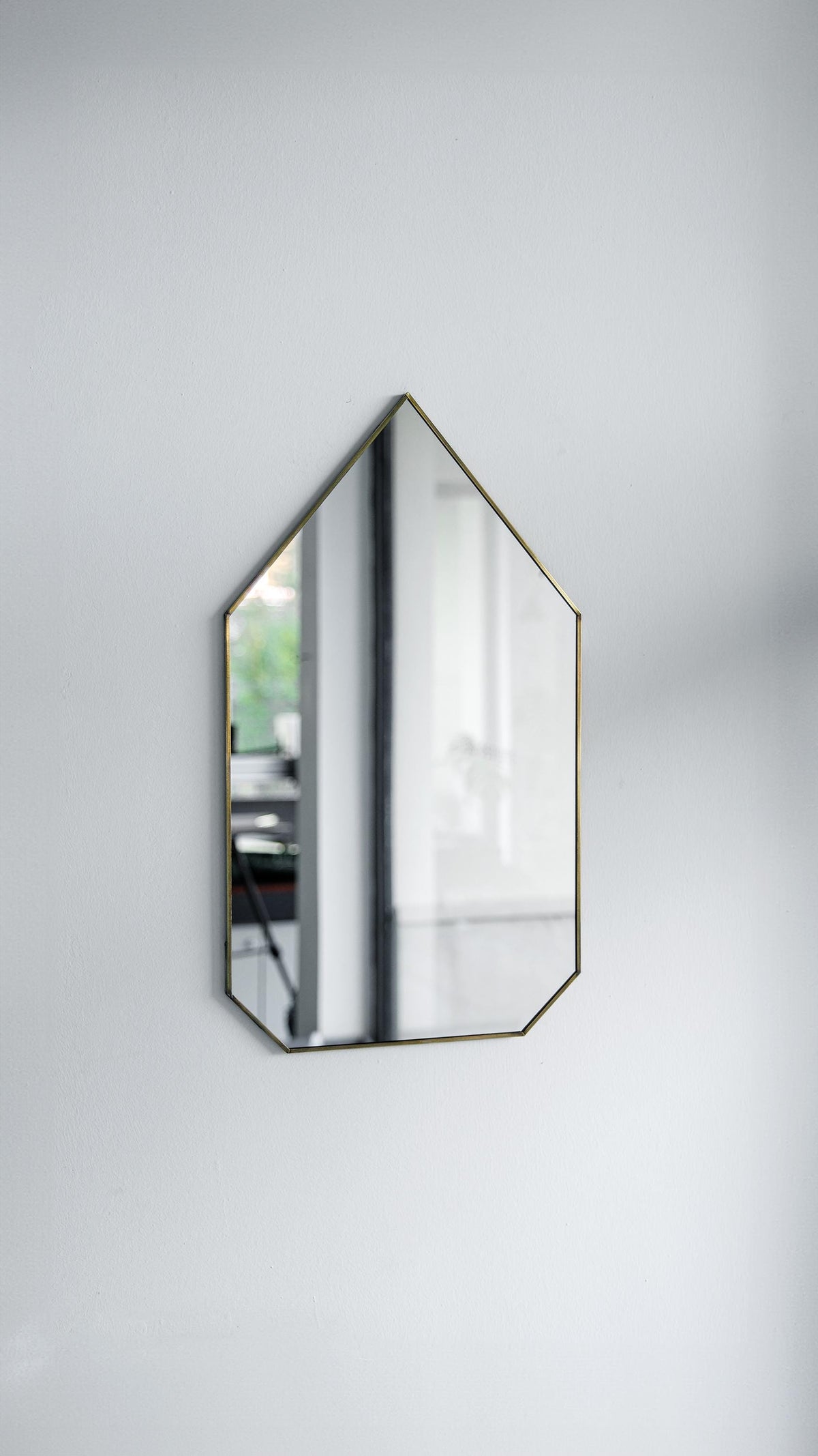 19.5 x 11.8 inch Antique Brass Mirror Wall Hanging  Mounted Makeup Christmas Gift