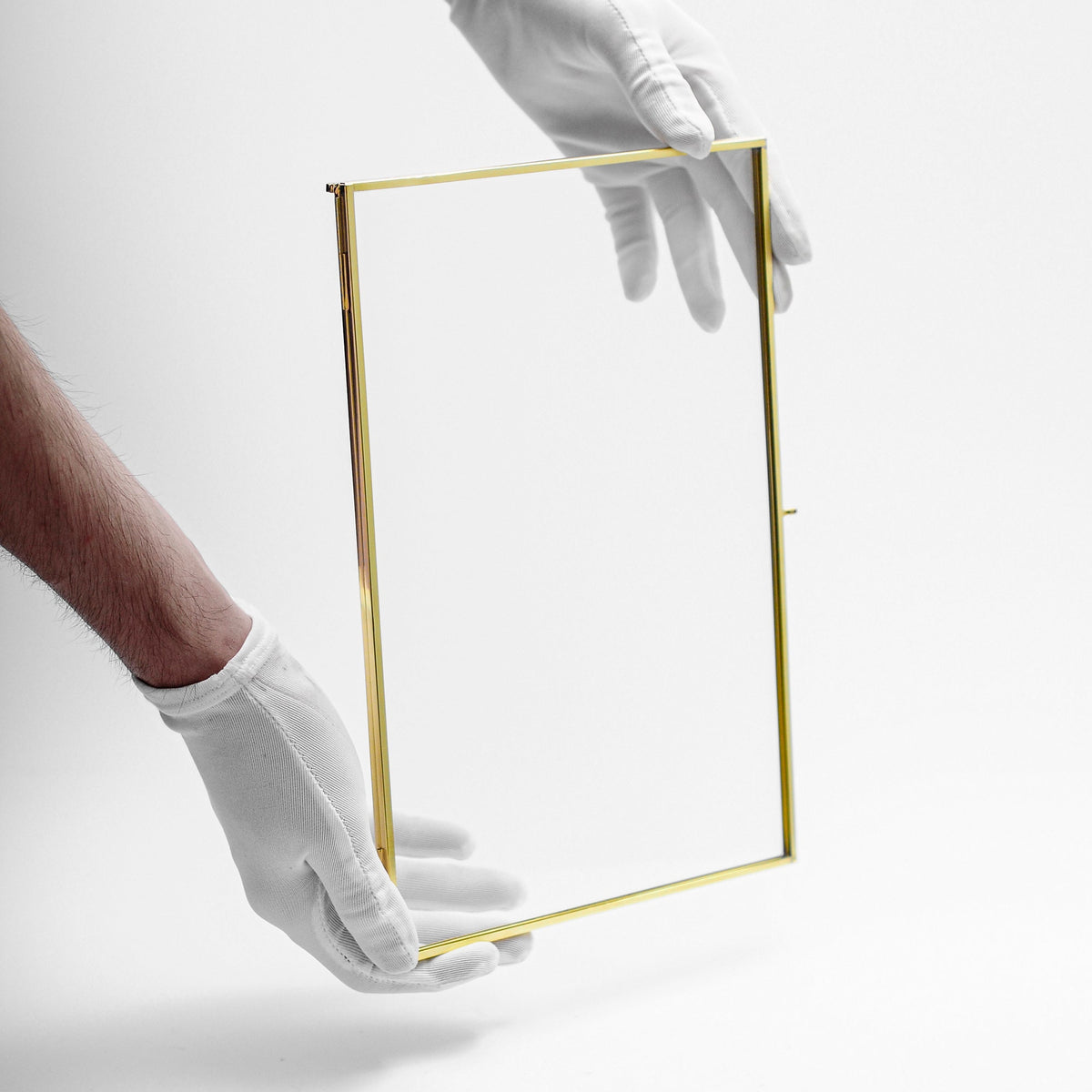 Floating Glass Frame Brass Gold Wall Hanging Photo Picture Double Bilderrahmen Vertical Pretty Perfect For Pressed Flower Arrangement