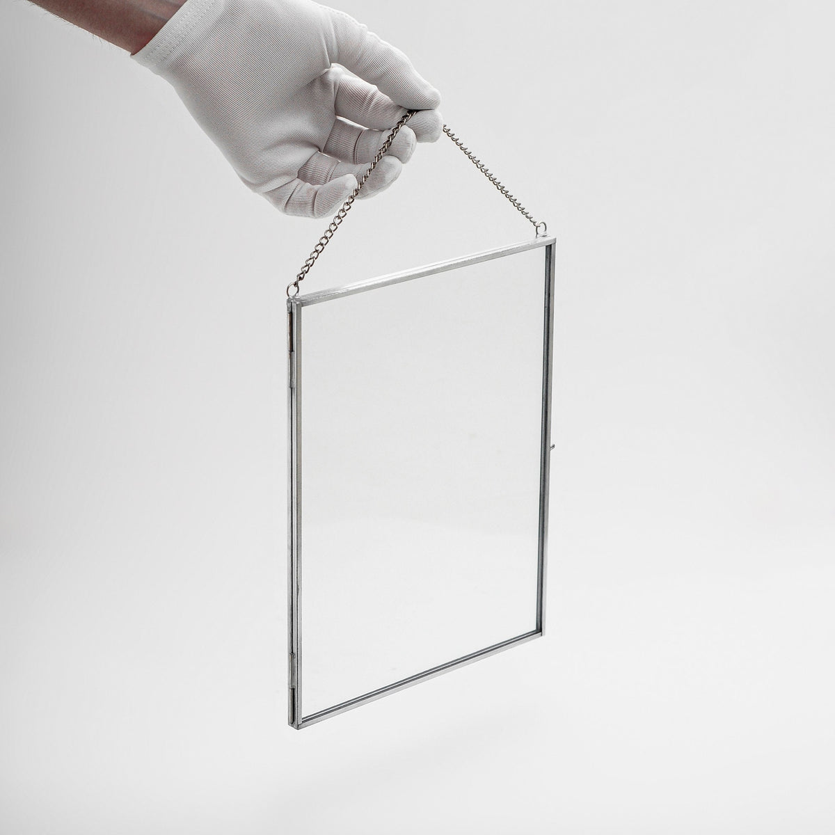 10x8" Floating Glass Frame Silver Wall Hanging Photo Picture Double Bilderrahmen Vertical Pretty Perfect For Pressed Flower Arrangement