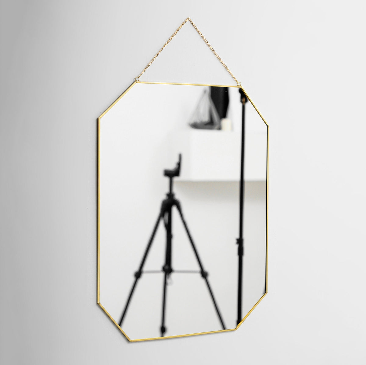 20x15" Brass Mirror Wall Hanging Bathroom Bohemian Decoration Nordic Style Makeup Gold With Decorative Wall Hanger