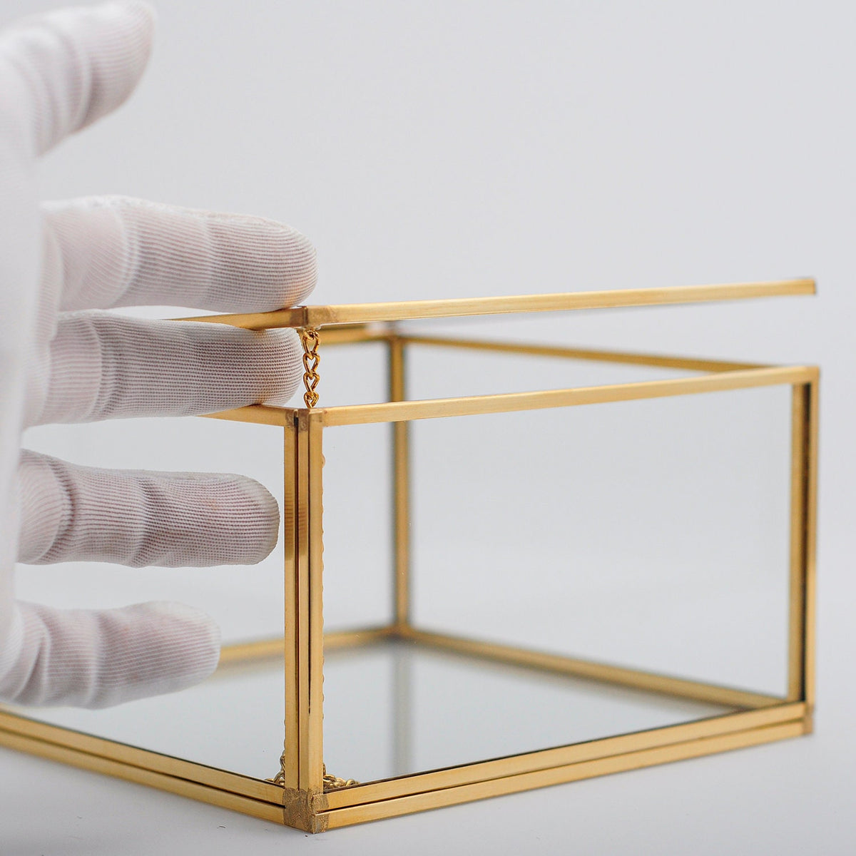 6x6x3" Display Case Glass Photo Box Brass Gold Card Customizable Personalizable Jewelry Wedding Bouquet Keepsake Organizer Christmas Gift