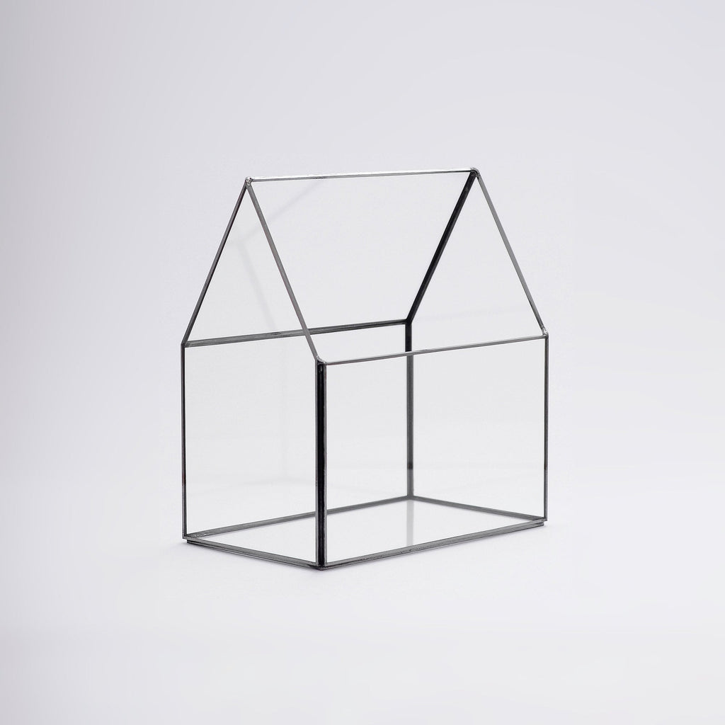 9x8x5" Black Terrarium Containers Geometric Glass Large For Plants Door Garden Succulents Wedding Decor Christmas Gift El Crea Designs