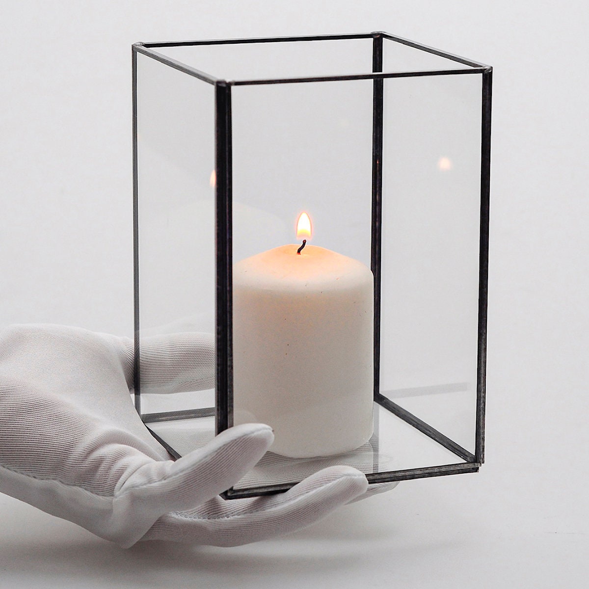 Candle Holder Glass Black Wedding Decor 4x4x6" Christmas Gift