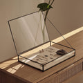Elegant JEWELRY DISPLAY SHOWCASE Box – Unique Handmade Black Brass Display Case - Minimalist Linen Based Jewelry Organizer Or Box For Gift