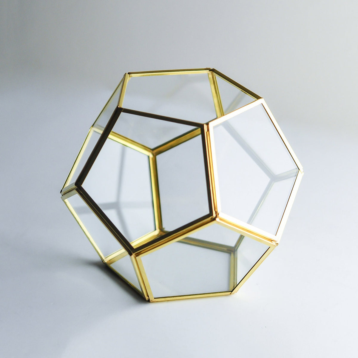 8.5x8.5x7" Brass Gold Terrarium Containers Geometric Glass Large Plants Door Garden Succulents Wedding Decor Christmas Gift El Crea Designs