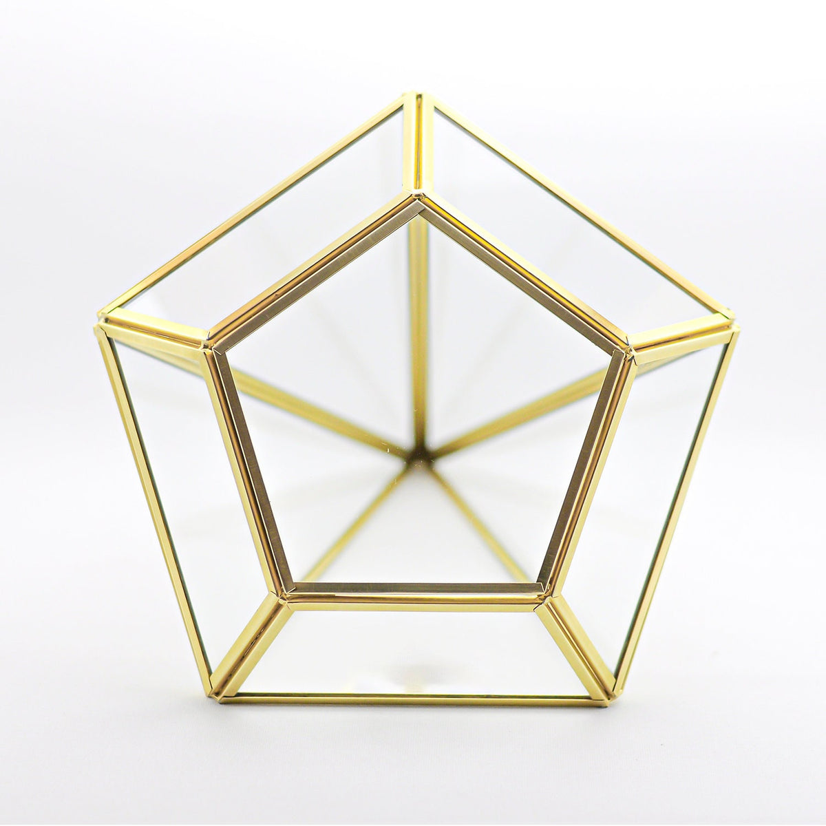 10x8x8" Brass Gold Terrarium Containers Geometric Glass Large For Plants Door Garden Succulents Wedding Decor Christmas Gift El Crea Designs