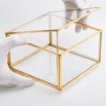 6x6x3" Display Case Glass Photo Box Brass Gold Card Customizable Personalizable Jewelry Wedding Bouquet Keepsake Organizer Christmas Gift