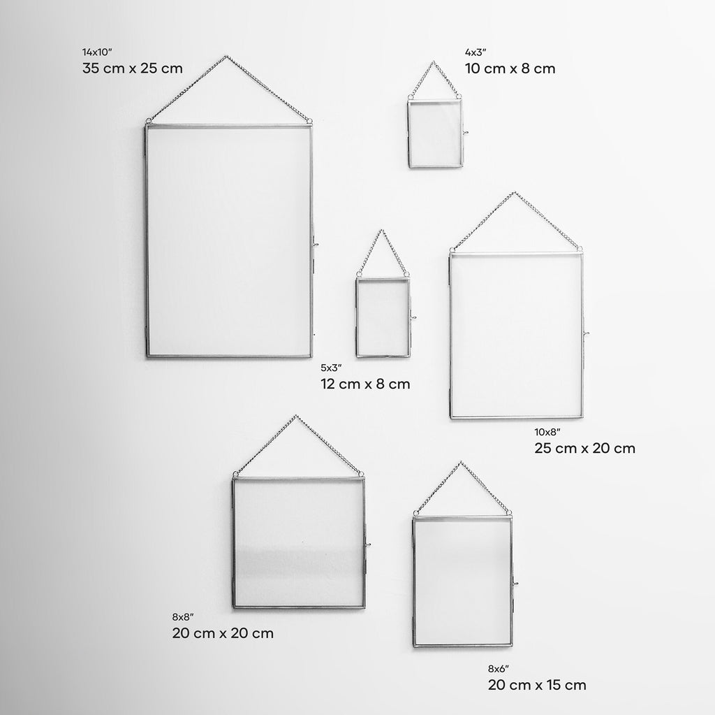6 Pc Floating Glass Frame Silver Wall Hanging Photo Picture Double Bilderrahmen Vertical Pretty Perfect For Pressed Flower Arrangement