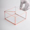 6x6x3" Display Case Glass Photo Box Copper Rose Card Customizable Personalizable Jewelry Wedding Bouquet Keepsake Organizer Christmas Gift