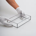 10x6x2” Wedding Tray Makeup Organizer Glass Black