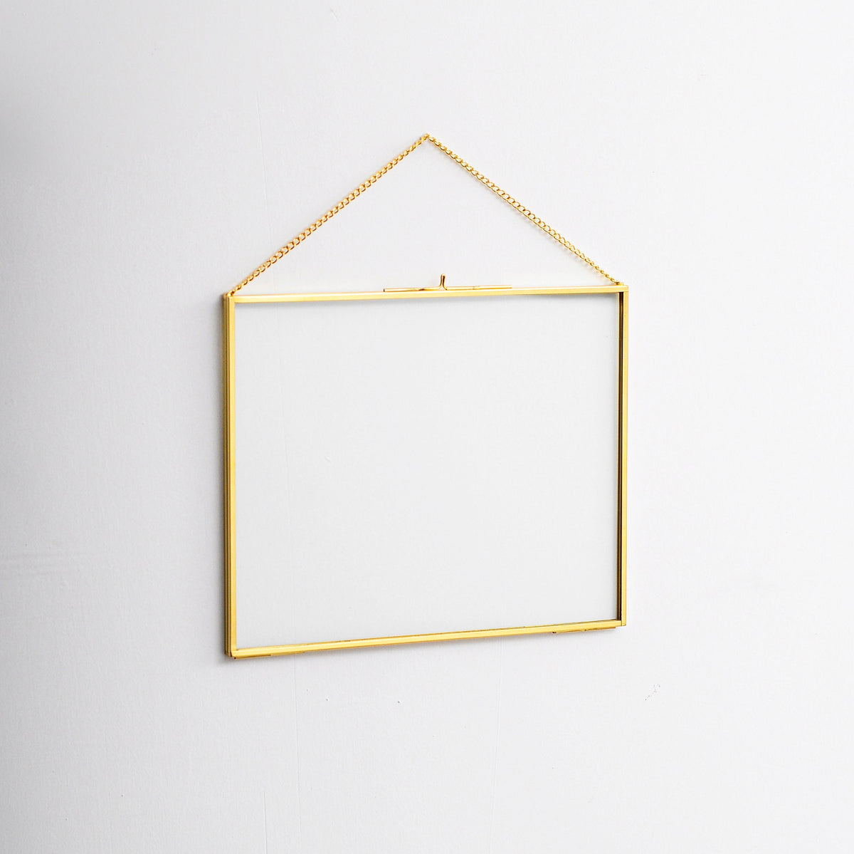 10x8" Floating Glass Frame Brass Gold Wall Hanging Photo Picture Double Bilderrahmen Horizontal Perfect For Pressed Flower Arrangement