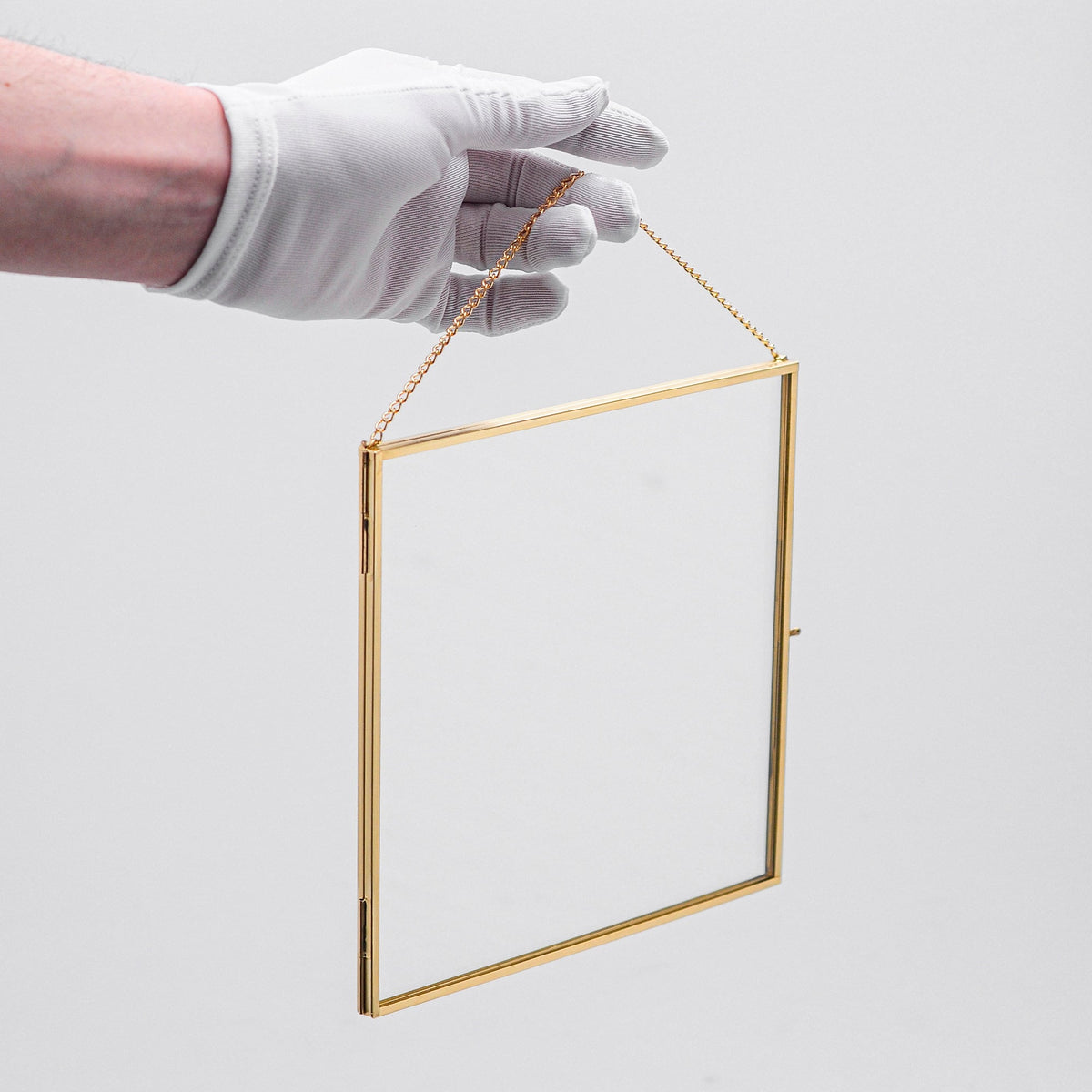 8x8” Floating Glass Frame Brass Gold Wall Hanging Photo Picture Double Bilderrahmen Vertical Pretty Perfect For Pressed Flower Arrangement