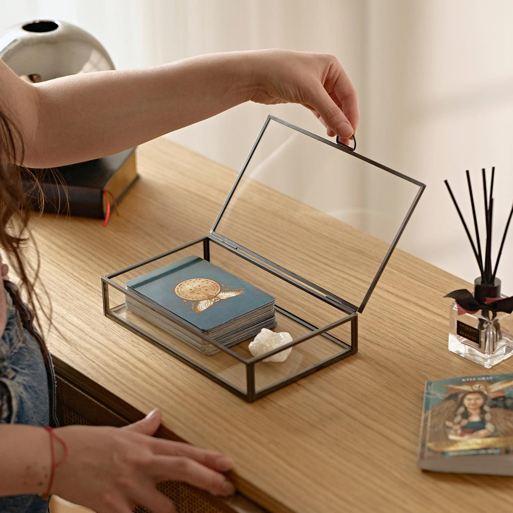Glass Box | Black | Jewelry | Photo | Display | 9x5x1.5 İnch