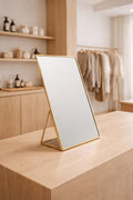12x8" Vanity Makeup Mirror Gold Brass Desktop