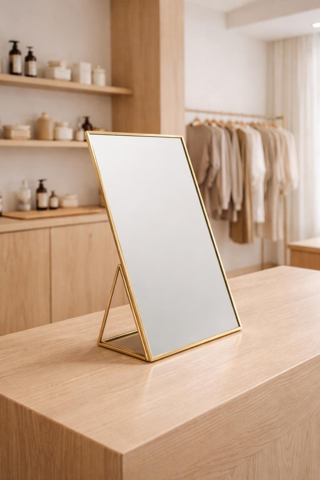 12x8" Vanity Makeup Mirror Gold Brass Desktop