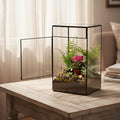 10x6x5" Black Terrarium Containers Geometric Glass Kit Large For Plants Door Garden Succulents Wedding Decor Christmas Gift El Crea Designs