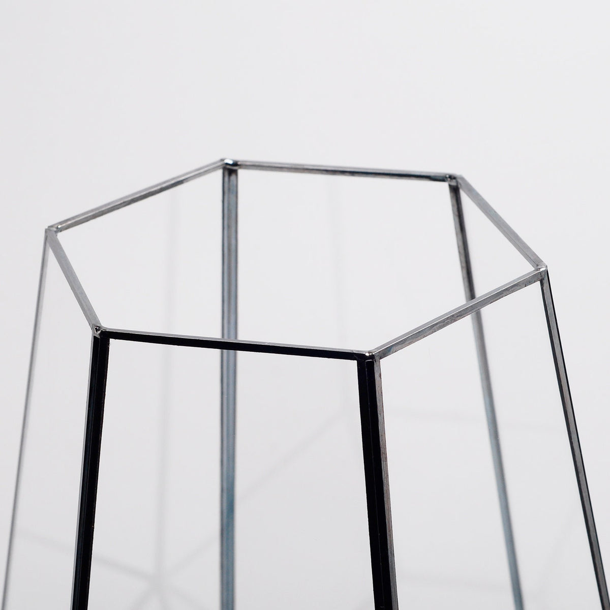 Vase Terrarium Geometric Wedding Containers Black Glass 13x10x10"