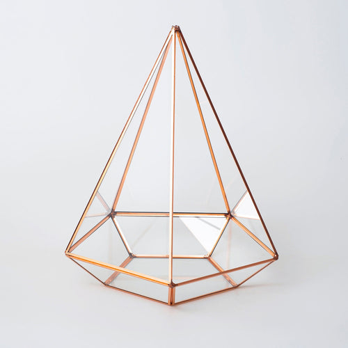 10x8x8" Copper Rose Terrarium Containers Geometric Glass Large Plants Door Garden Succulents Wedding Decor Christmas Gift El Crea Designs