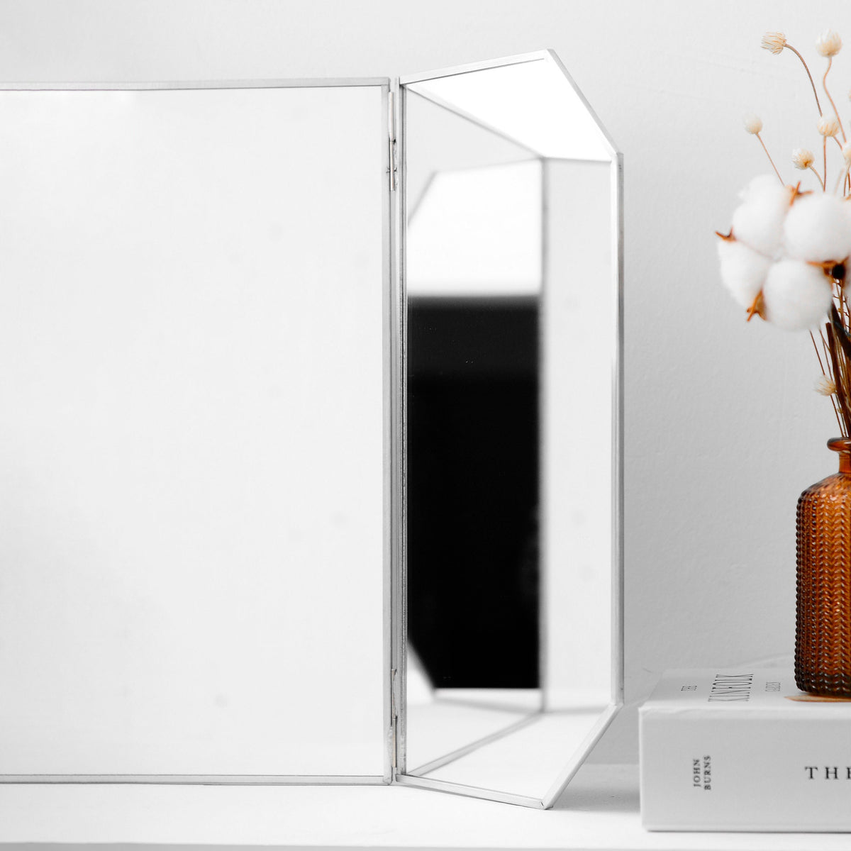 24x12" Vanity Makeup Mirror Silver Desktop Tabletop Desk Decorative Scandinavian Portable Bedroom Bohemian Modern Decor Christmas Gift