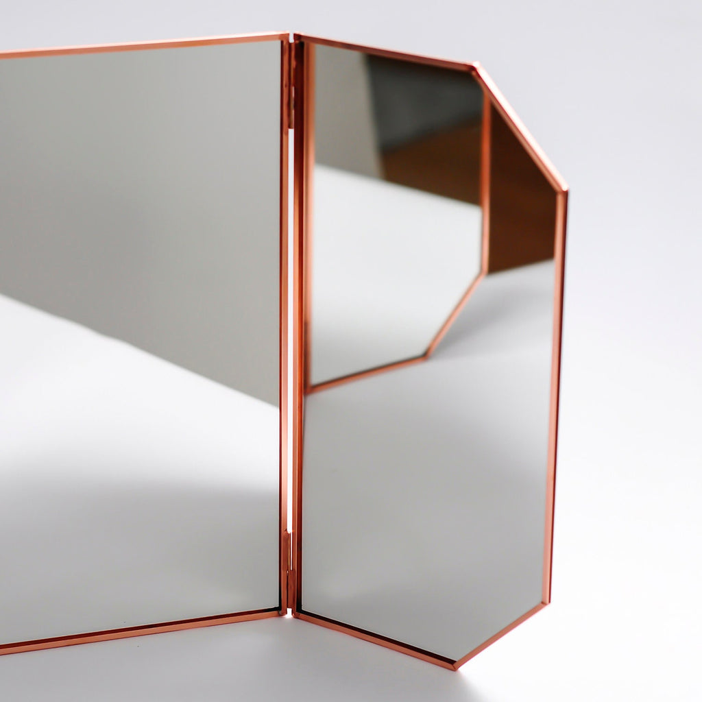 24x12" Vanity Makeup Mirror Copper Rose Gold Desktop Tabletop Decorative Scandinavian Portable Bedroom Bohemian Modern Decor Christmas Gift