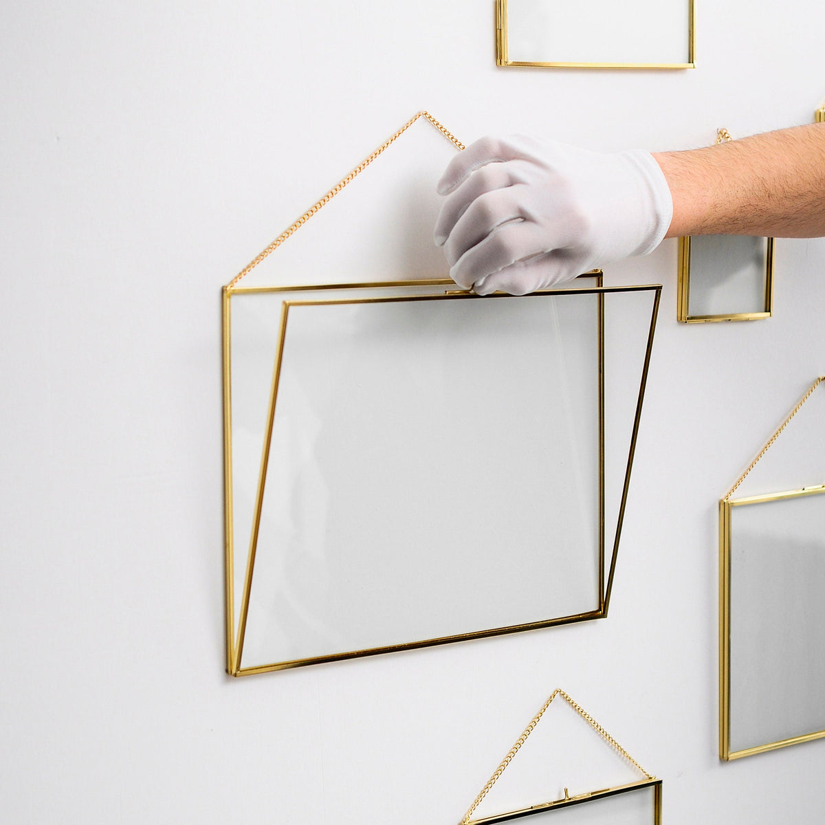 6 PcFloating Glass Frame Brass Gold Wall Hanging Photo Picture Double Bilderrahmen Horizontal Pretty Perfect For Pressed Flower Arrangement
