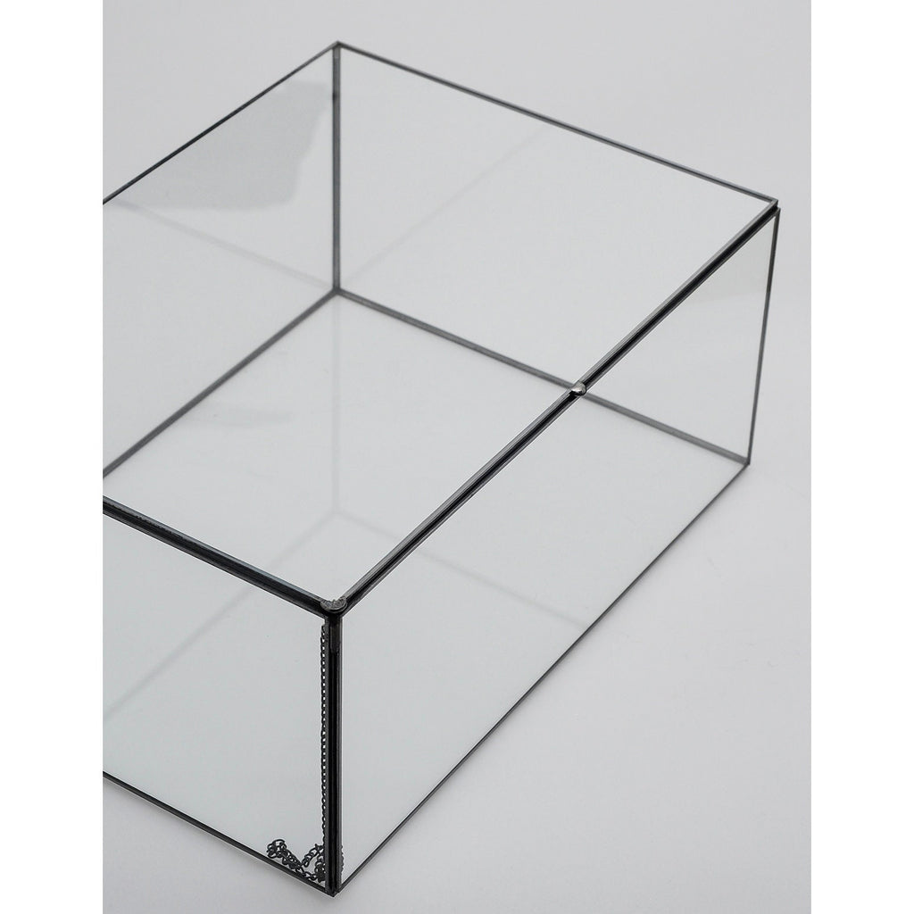 Large Black Glass Box Display Case Photo Anthracite Card Custom Personalized Jewelry Wedding Bridal Bouquet Keepsake Organizer Christmas