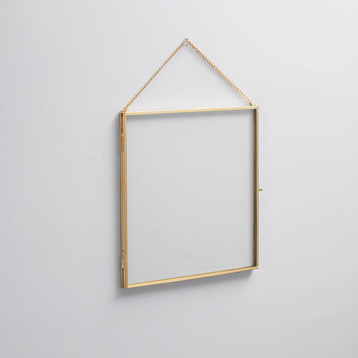 8x8” Floating Glass Frame Brass Gold Wall Hanging Photo Picture Double Bilderrahmen Vertical Pretty Perfect For Pressed Flower Arrangement