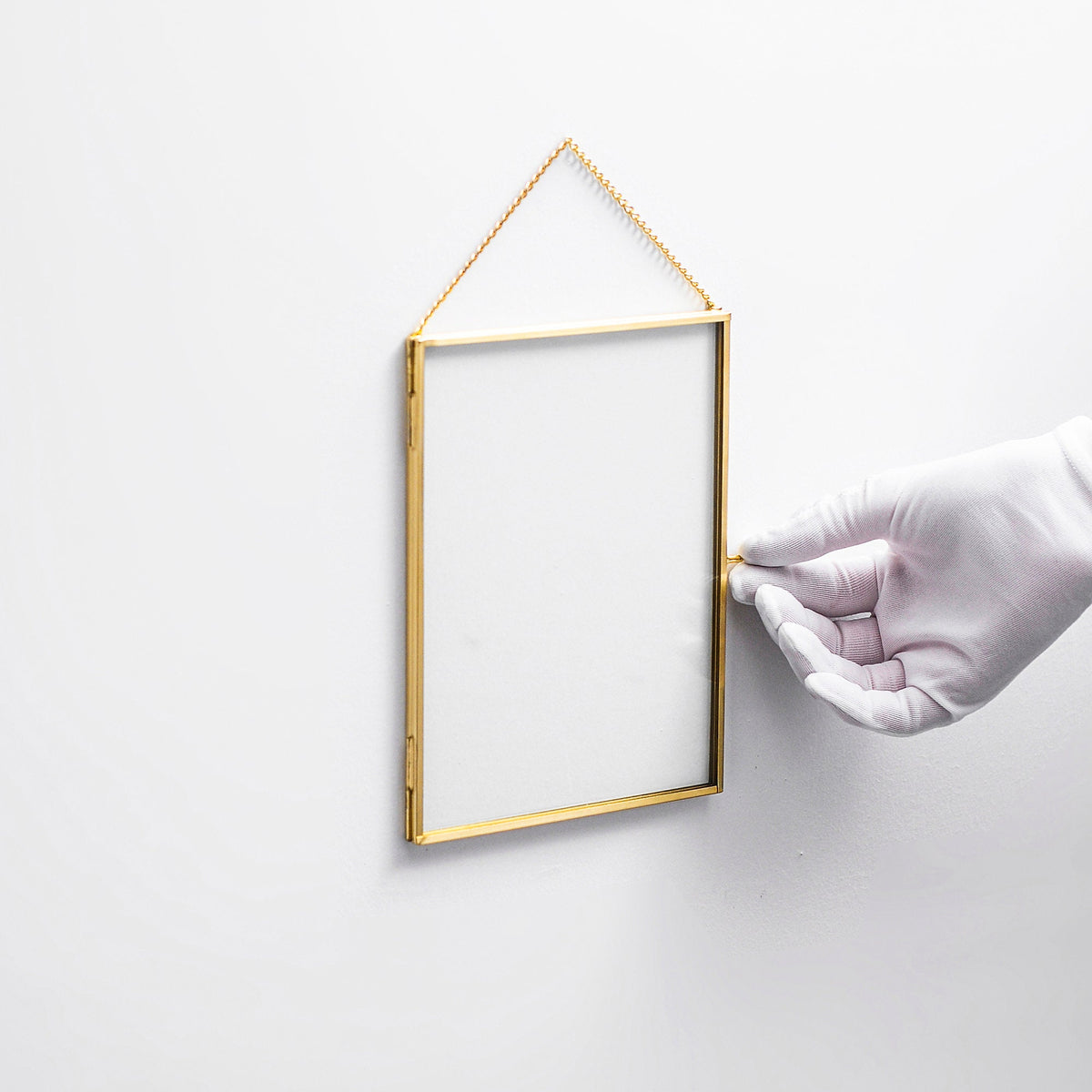 8x6” Floating Glass Frame Brass Gold Wall Hanging Photo Picture Double Bilderrahmen Vertical Pretty Perfect For Pressed Flower Arrangement