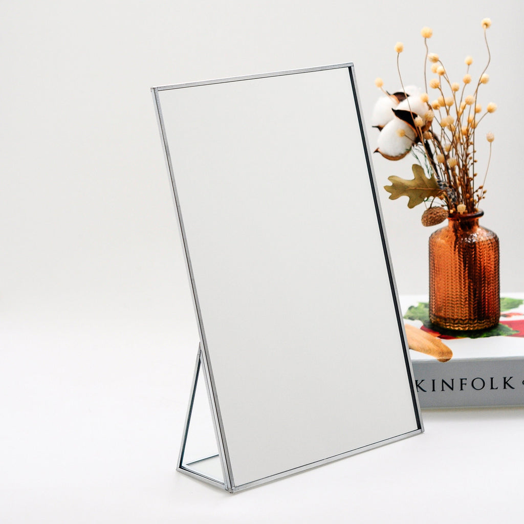 12x8" Vanity Makeup Mirror Silver Desktop