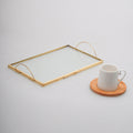 10x6" Wedding Tray Makeup Organizer Glass Brass Gold