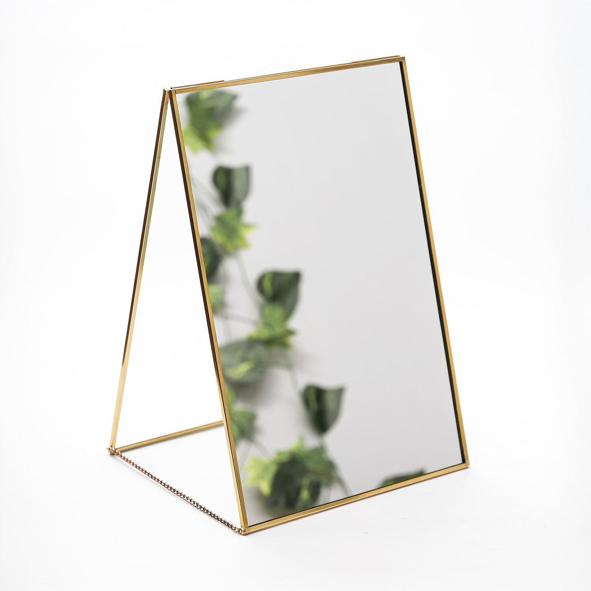 12x8" Makeup Mirror Brass Desktop Tabletop Organizer Portable