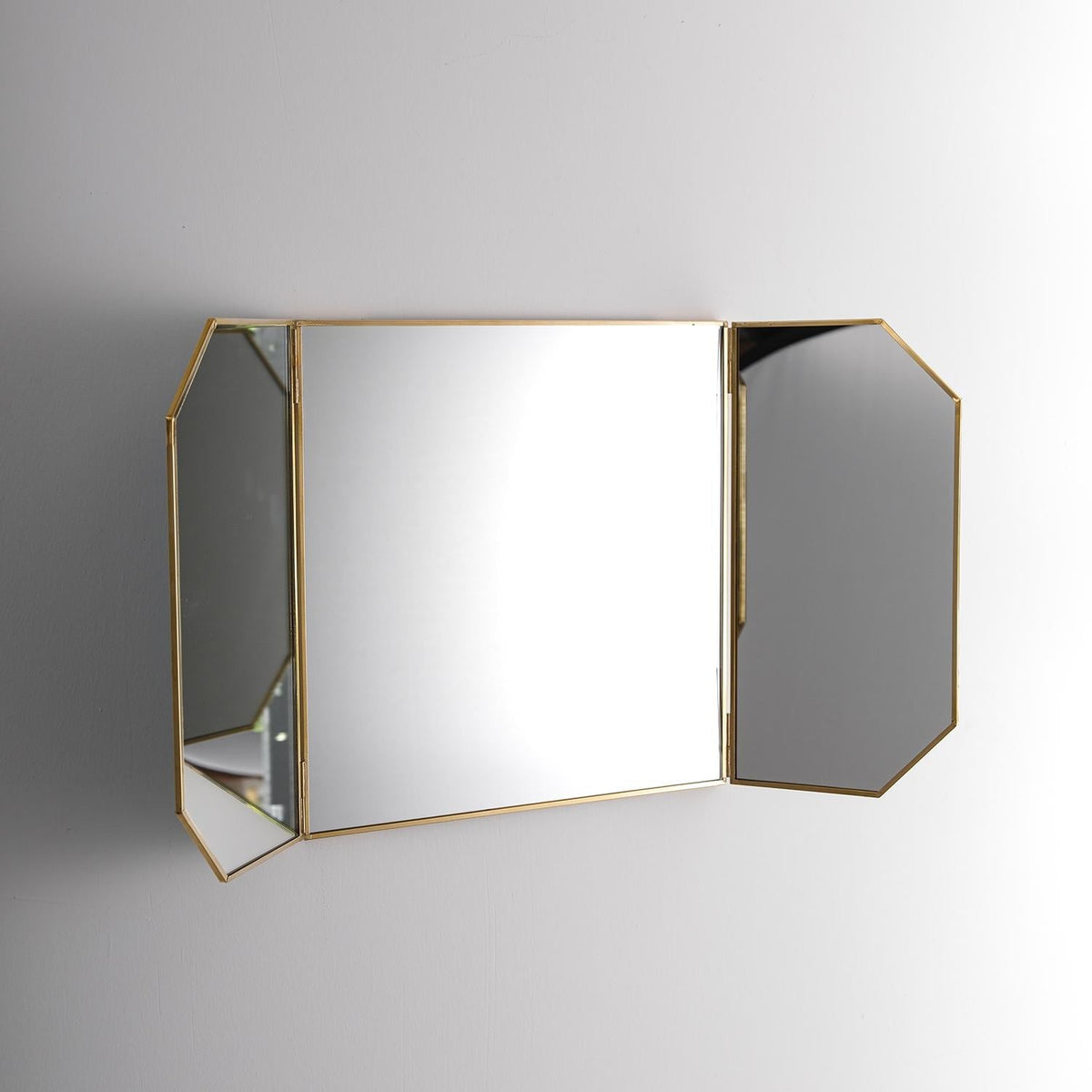 24x12" Wall-Mounted Desktop Vanity Makeup Mirror Brass Gold Decorative Scandinavian Portable Bedroom Bohemian Modern Decor Christmas Gift