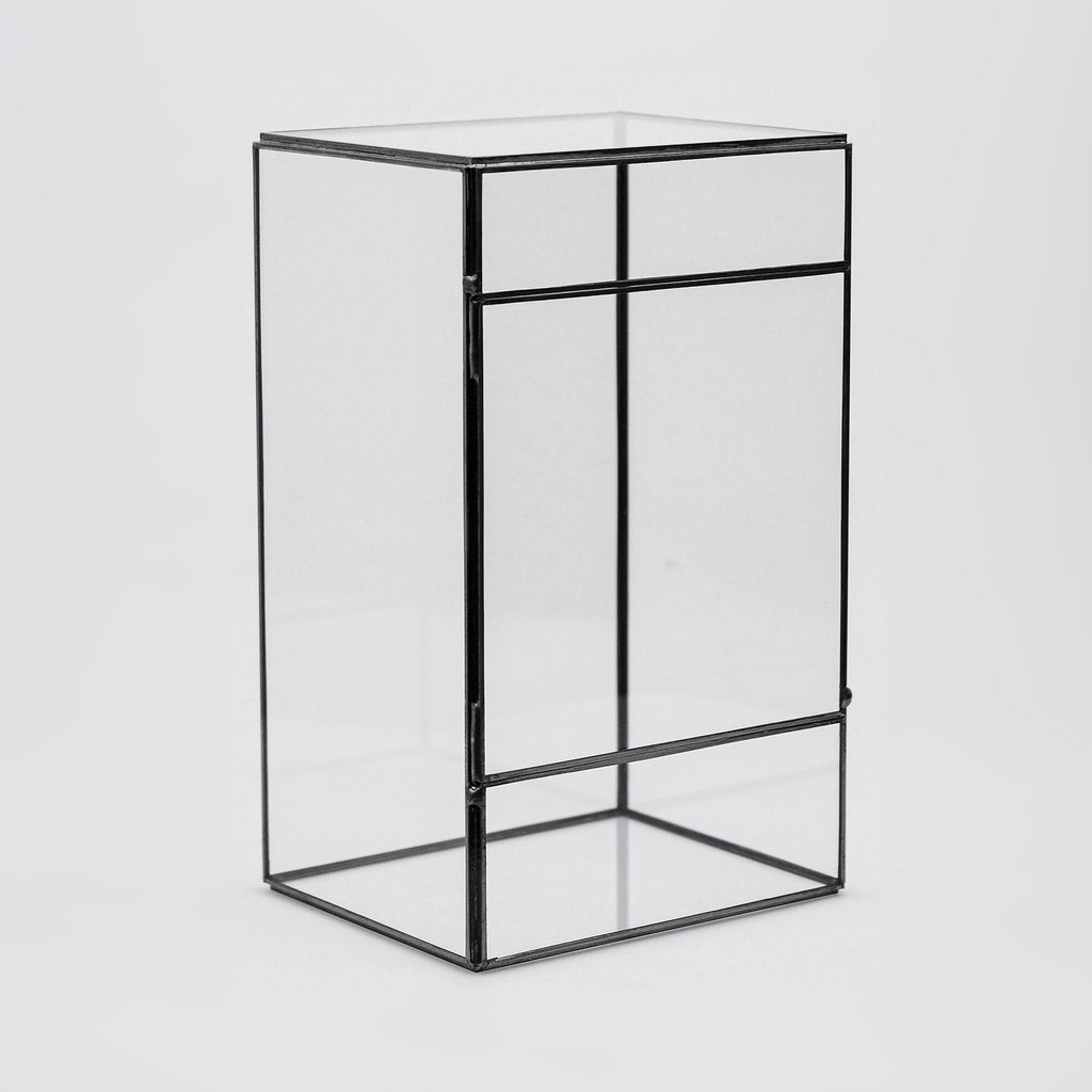 10x6x5" Black Terrarium Containers Geometric Glass Kit Large For Plants Door Garden Succulents Wedding Decor Christmas Gift El Crea Designs