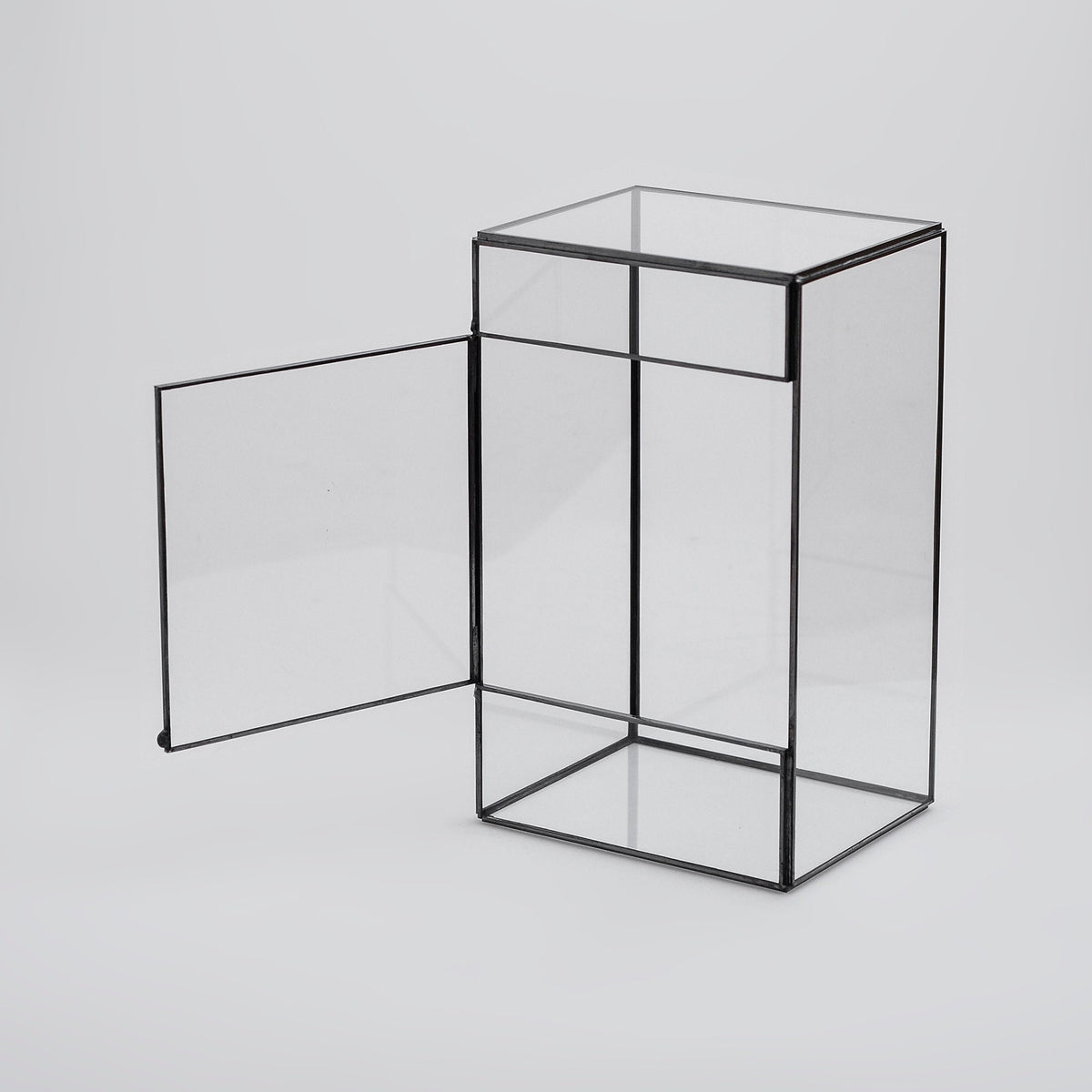 10x6x5" Black Terrarium Containers Geometric Glass Kit Large For Plants Door Garden Succulents Wedding Decor Christmas Gift El Crea Designs