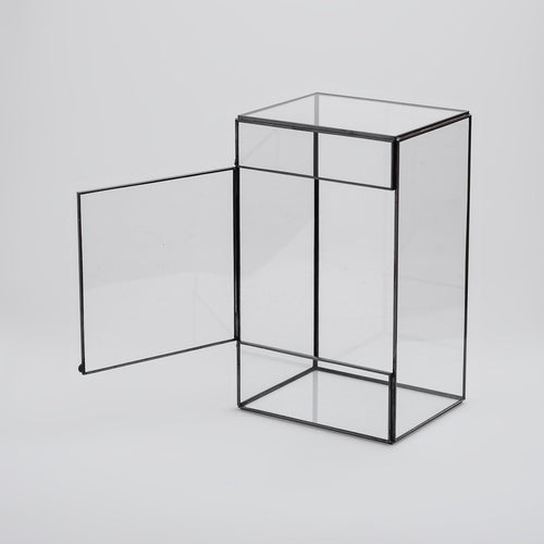 10x6x5" Black Terrarium Containers Geometric Glass Kit Large For Plants Door Garden Succulents Wedding Decor Christmas Gift El Crea Designs