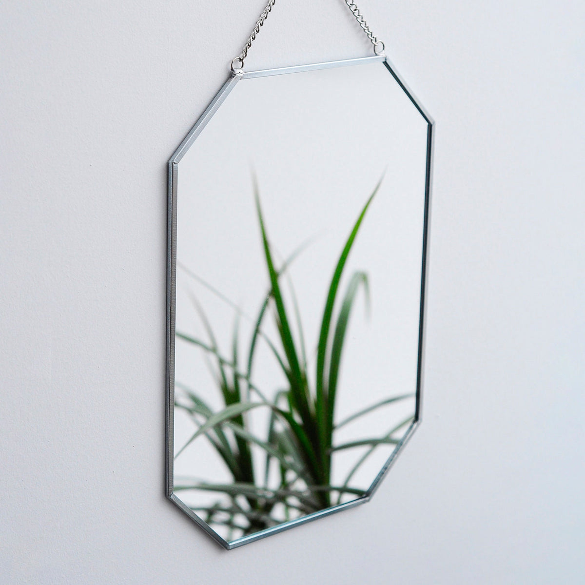 12x8" Silver Mirror Wall Hanging Bathroom Bohemian Decoration Nordic Style Makeup Gold With Decorative Wall Hanger