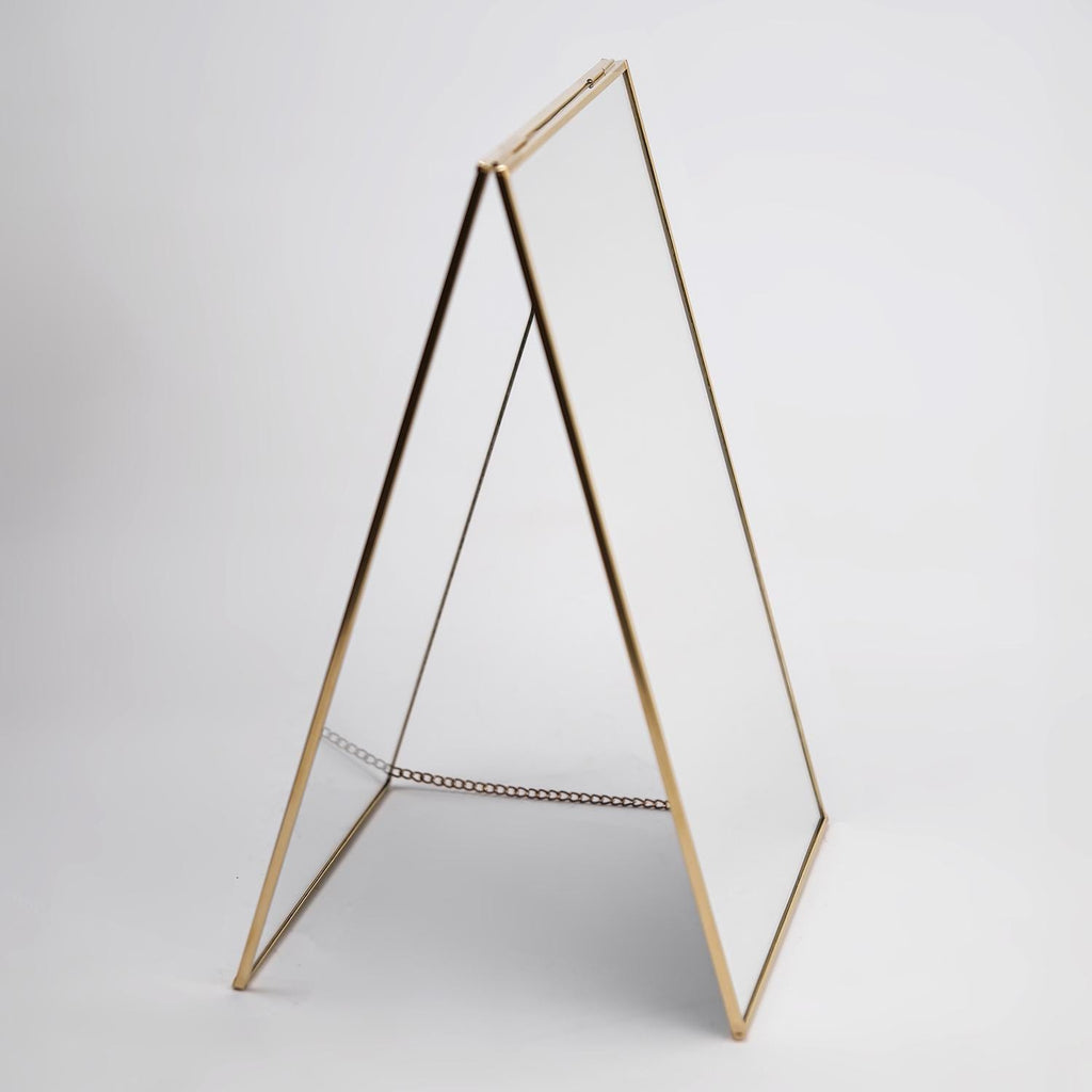 12x8" Makeup Mirror Brass Desktop Tabletop Organizer Portable