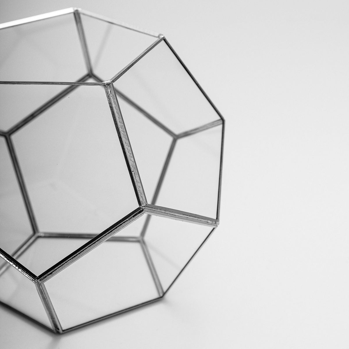 8.5x8.5x7" Silver Terrarium Containers Geometric Glass Large For Plants Door Garden Succulents Wedding Decor Christmas Gift El Crea Designs