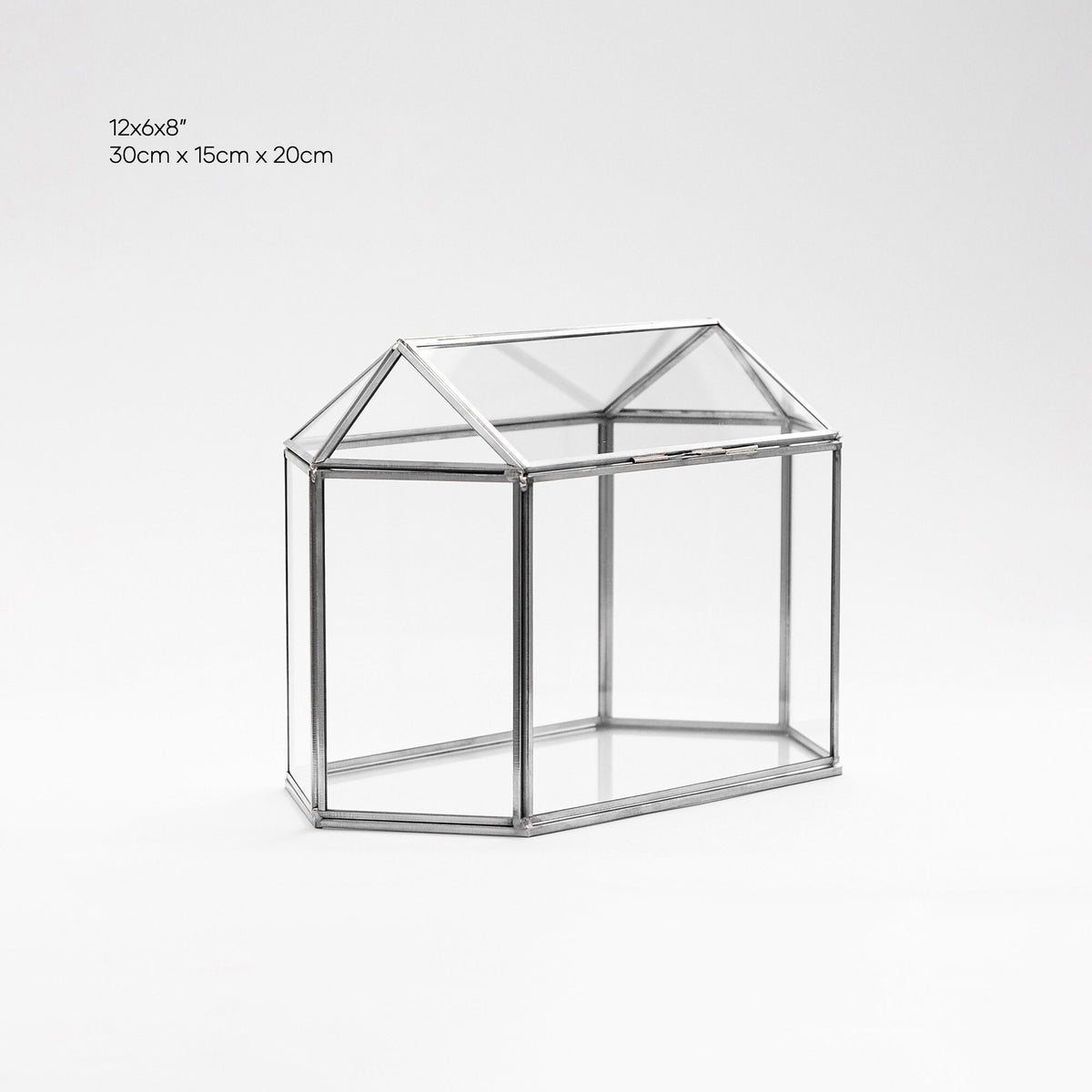 12x8x6 inch | Card Box Wedding Geometric Silver Glass Terrarium Reception Wish Well Keepsake Envelope Holder Display Gift