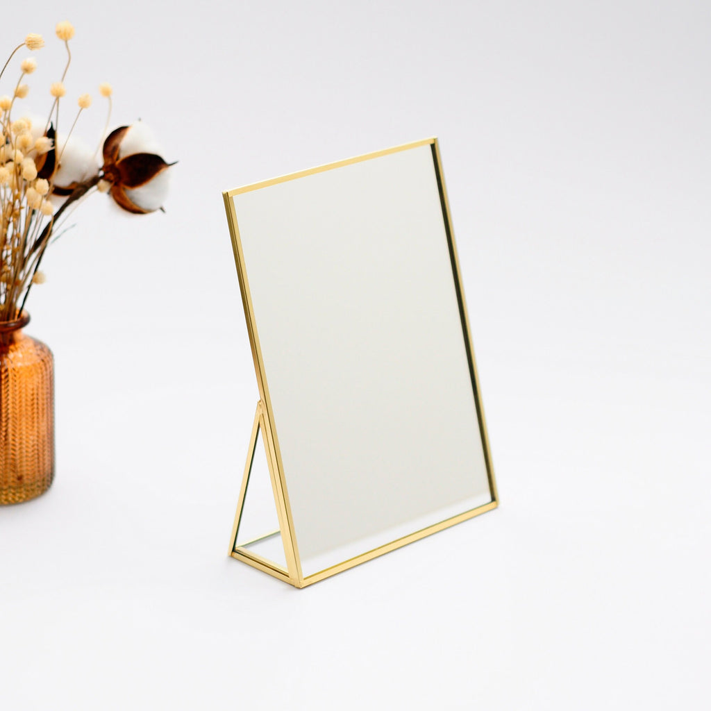 8x6" Vanity Makeup Mirror Brass Desktop Tabletop  Desk Gold Decorative Scandinavian Portable Bedroom Bohemian Modern Decor Christmas Gift