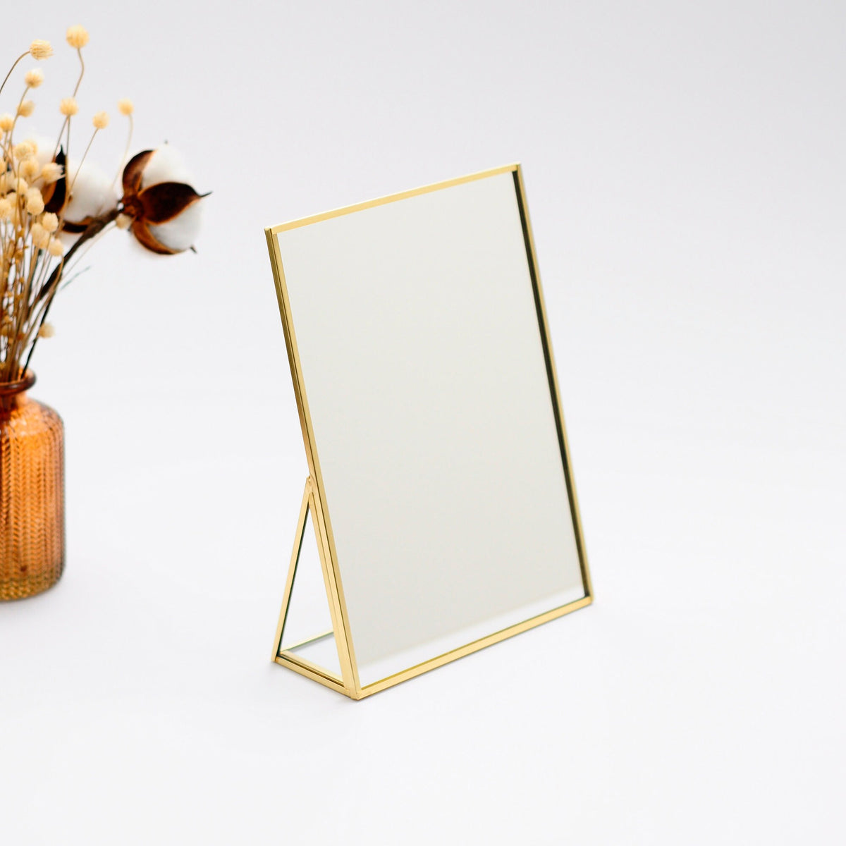 8x6" Vanity Makeup Mirror Brass Desktop Tabletop  Desk Gold Decorative Scandinavian Portable Bedroom Bohemian Modern Decor Christmas Gift