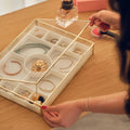 JEWELRY DISPLAY SHOWCASE Box – Unique Handmade Brass Display Case - Minimalist 3D Print Jewelry Organizer Or Box For Gift