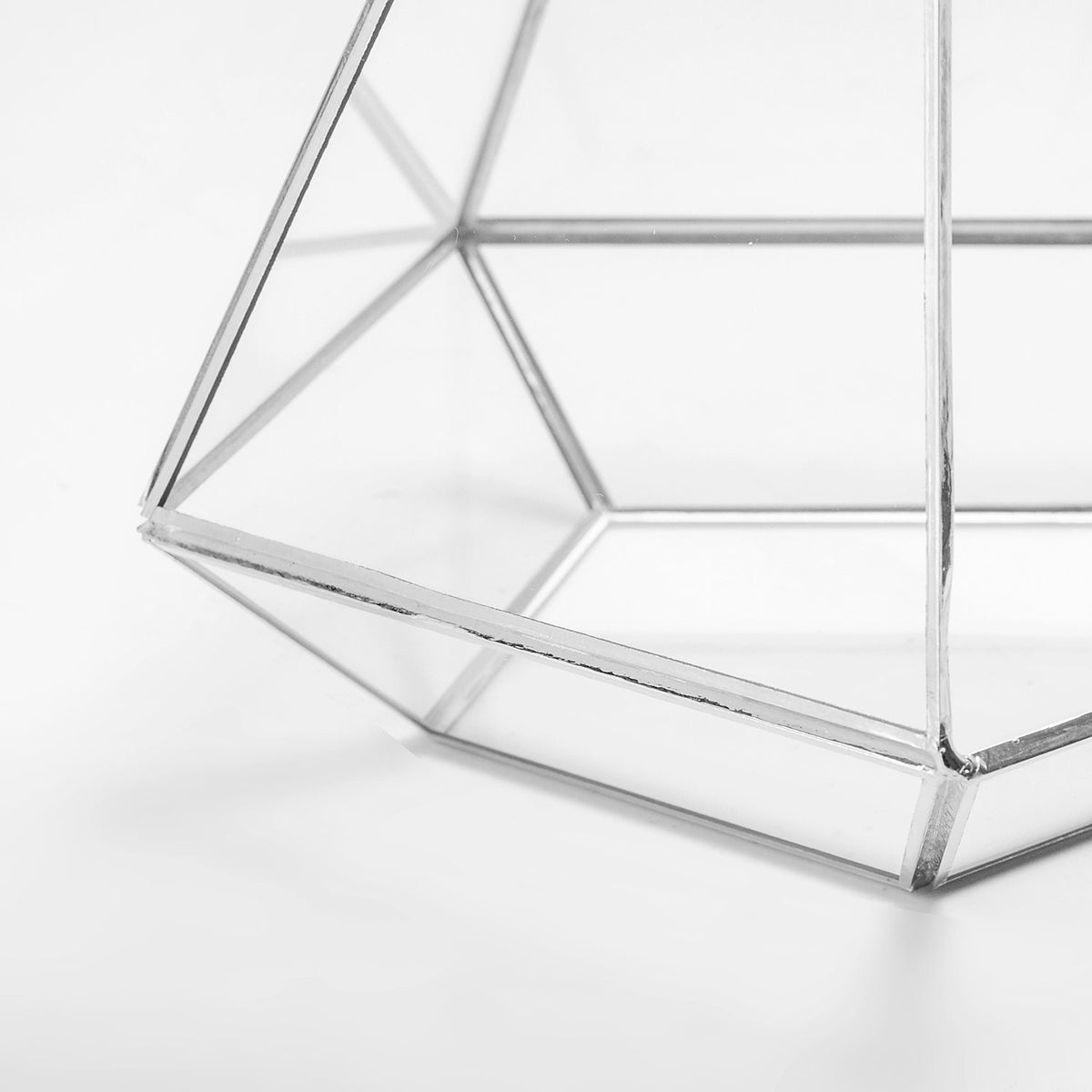 10x8x8" Silver Terrarium Containers Geometric Glass Large For Plants Door Garden Succulents Wedding Decor Christmas Gift