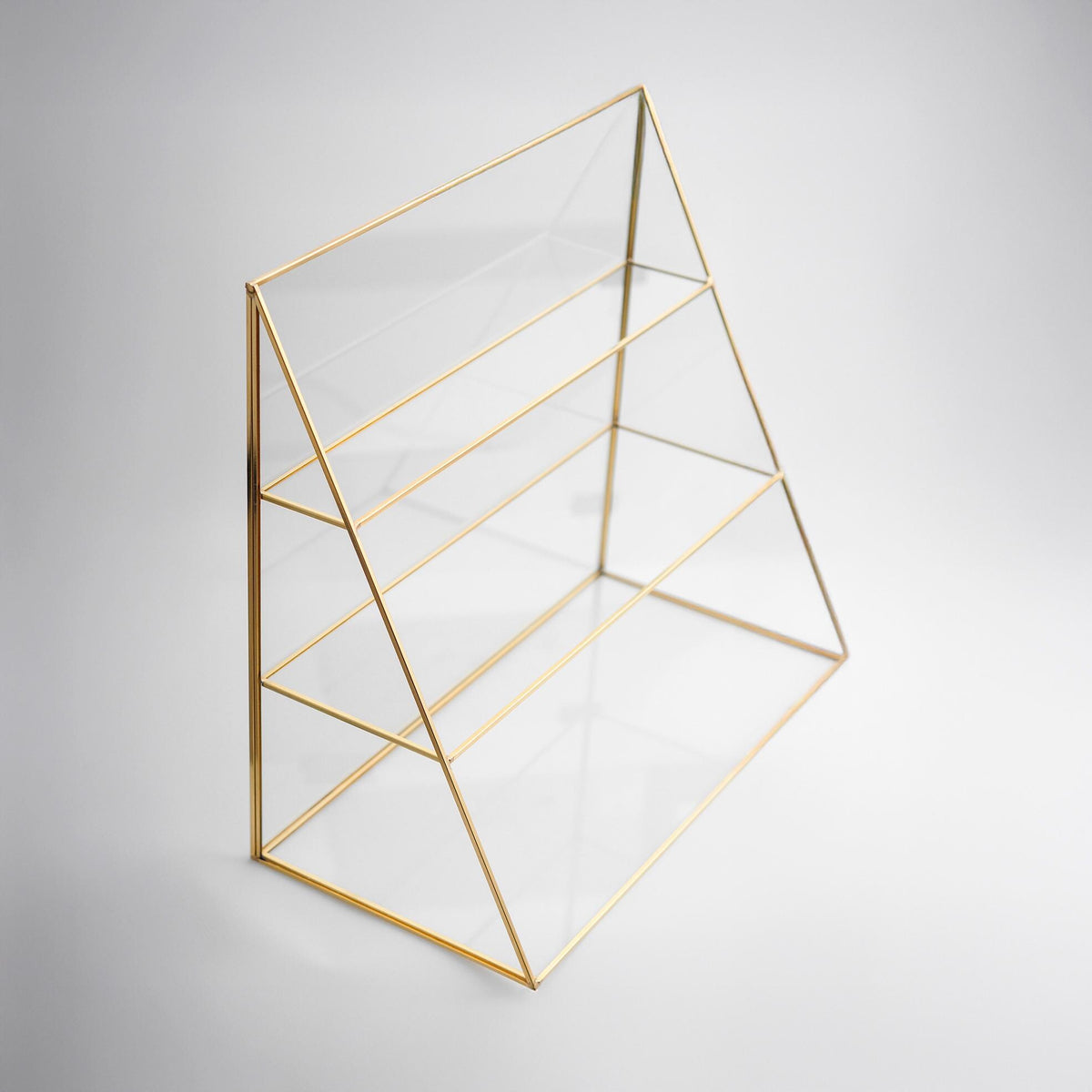 Pen Holder Makeup Jewelry Organizer Box Accessories Gold Brass Glass Wedding Keepsake Geometric Reception 18x16x8" Christmas Gift