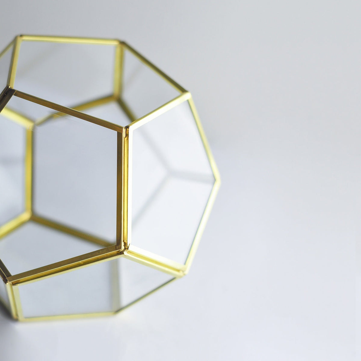 8.5x8.5x7" Brass Gold Terrarium Containers Geometric Glass Large Plants Door Garden Succulents Wedding Decor Christmas Gift El Crea Designs